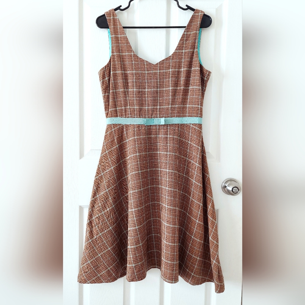Vintage Love-Life by Felice Pappas Plaid Fit & Flare Dress. MADE IN USA.